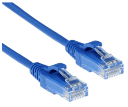 RJ45 patchkabel  CAT6, U/UTP, slimline, blue