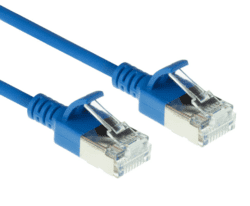 RJ45 patchkabel  CAT6A, U/FTP, slimline, blue
