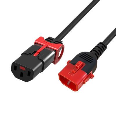 Power cord C13 IEC Lock+ - C14 IEC Lock Dual Locking