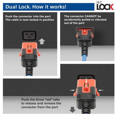 Power cord C19 IEC Lock+ - C20 IEC Lock Dual Locking