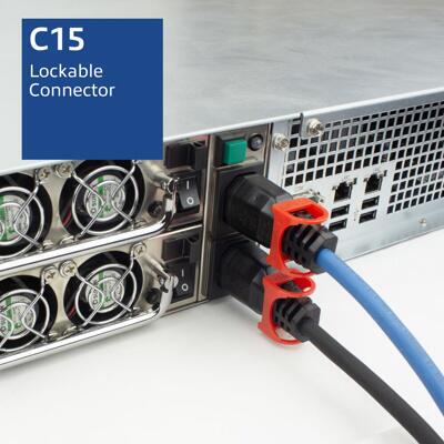 Power cord C13 IEC Lock+ - C15 IEC Lock Dual Locking