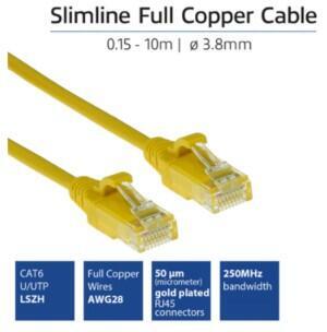 RJ45 patchkabel  CAT6, U/UTP, slimline