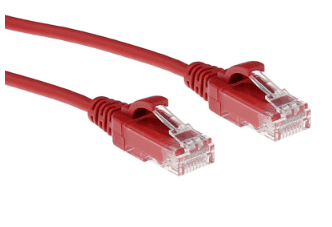 RJ45 patchkabel  CAT6, U/UTP, slimline, red