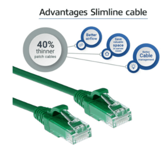 RJ45 patchkabel  CAT6, U/UTP, slimline, green