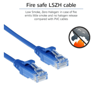 RJ45 patchkabel  CAT6, U/UTP, slimline, blue