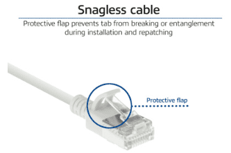 RJ45 patchkabel  CAT6A, U/FTP, slimline, white