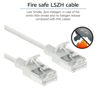 RJ45 patchkabel  CAT6A, U/FTP, slimline, white