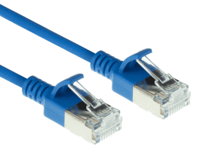RJ45 patchkabel  CAT6A, U/FTP, slimline, blue