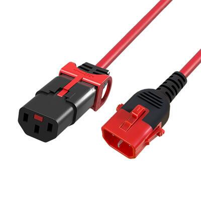 Power cord C13 IEC Lock+ - C14 IEC Lock Dual Locking