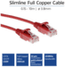 RJ45 patchkabel  CAT6, U/UTP, slimline, red