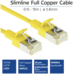 RJ45 patchkabel  CAT6A, U/FTP, slimline, yellow