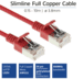 RJ45 patchkabel  CAT6A, U/FTP, slimline, red