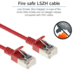 RJ45 patchkabel  CAT6A, U/FTP, slimline, red
