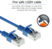 RJ45 patchkabel  CAT6A, U/FTP, slimline, blue